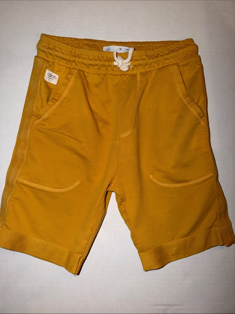 Zara boy’s Mustard Yellow Drawstring Cotton Shorts